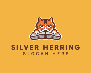 Cat Book Learning logo design