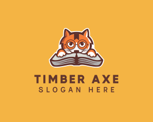 Cat Book Learning logo design