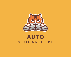 Cat Book Learning logo design