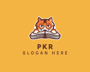 Cat Book Learning logo design