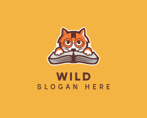 Cat Book Learning logo design