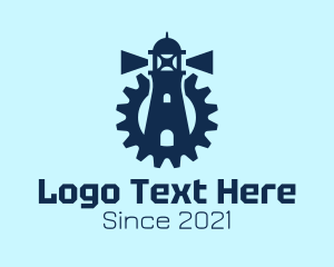 Coastal - Blue Lighthouse Gear logo design