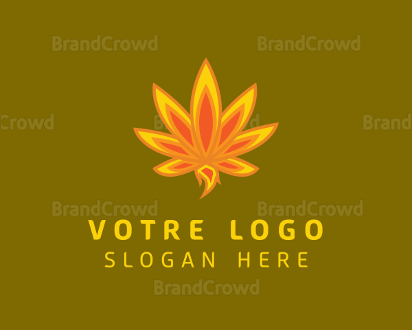 Marijuana Leaf Flame Logo