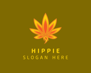 Cbd - Marijuana Leaf Flame logo design