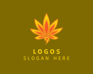 Horticulture - Marijuana Leaf Flame logo design