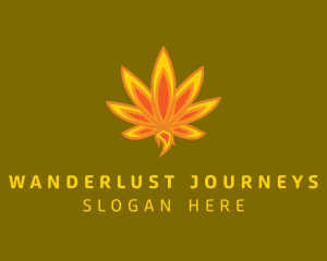 Medicine - Marijuana Leaf Flame logo design