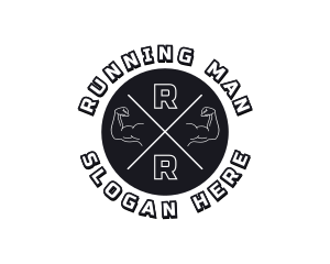 Black - Gym Muscle Strength Fitness logo design