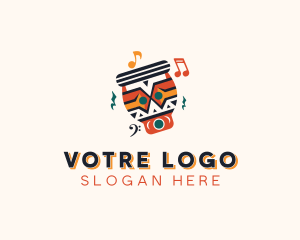 Djembe Drummer Instrument Logo