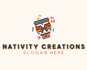 Djembe Drummer Instrument logo design