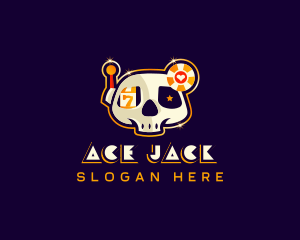 Blackjack - Skull Casino Gambling logo design