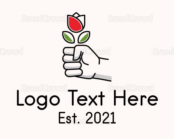 Rose Flower Hand Logo