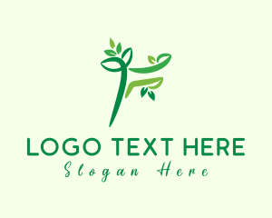 Lawn Care - Plant Leaf Letter F logo design