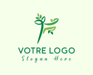 Plant Leaf Letter F Logo