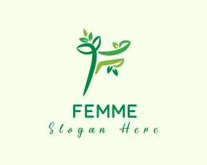 Plant Leaf Letter F logo design