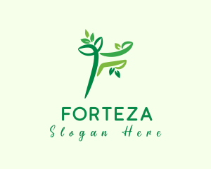 Plant Leaf Letter F logo design