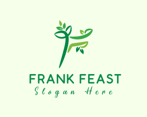 Plant Leaf Letter F logo design