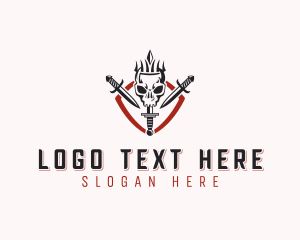 Knives - Mercenary Skull Dagger logo design