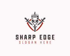 Mercenary Skull Dagger logo design