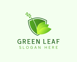 Shield Nature Plant logo design