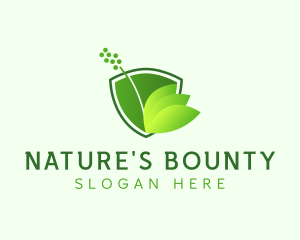 Shield Nature Plant logo design