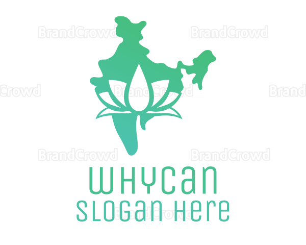 Green Indian Lotus Logo