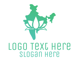 India - Green Indian Lotus logo design