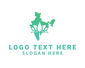 Florist - Green Indian Lotus logo design