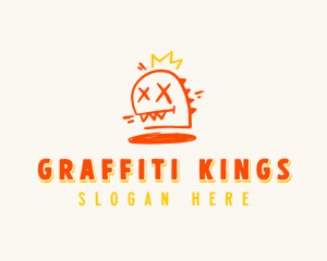 Vandalism - Monster Crown Graffiti logo design