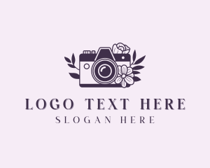 Videography - Floral Camera Photographer logo design