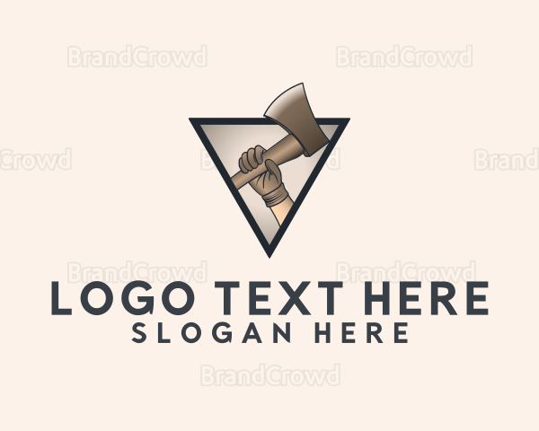 Brown Logging Axe Logo