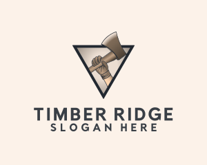 Logging - Brown Logging Axe logo design