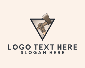 Axe - Brown Logging Axe logo design