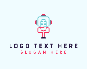 Streaming - Mic Podcast Radio logo design