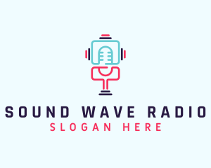 Radio - Mic Podcast Radio logo design