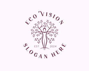 Tree Woman Eco logo design