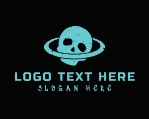 Skull - Grainy Skull Orbit logo design