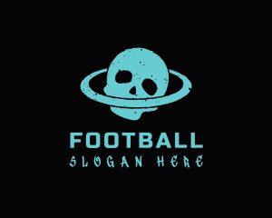 Planet - Grainy Skull Orbit logo design