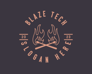 Flaming Match Stick logo design