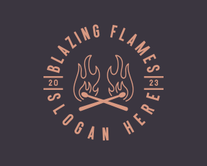 Flaming Match Stick logo design