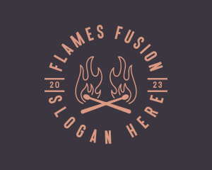 Flaming Match Stick logo design