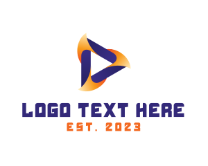 Abstract Media Player logo design