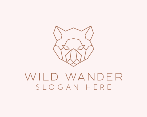 Minimalist Wild Bear logo design