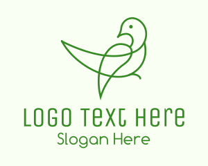Monoline - Nature Leaf Bird logo design