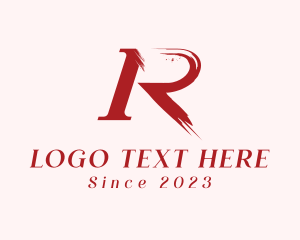 Red - Paint Letter R Boutique logo design