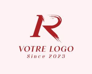 Red - Paint Letter R Boutique logo design
