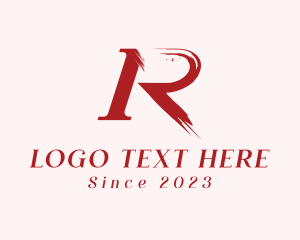 Brushstroke - Paint Letter R Boutique logo design
