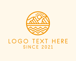Round - Sun Mountain Desert logo design