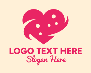 Pink Heart Dots logo design