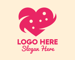 Swoosh - Pink Heart Dots logo design