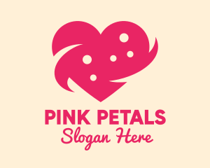 Pink - Pink Heart Dots logo design